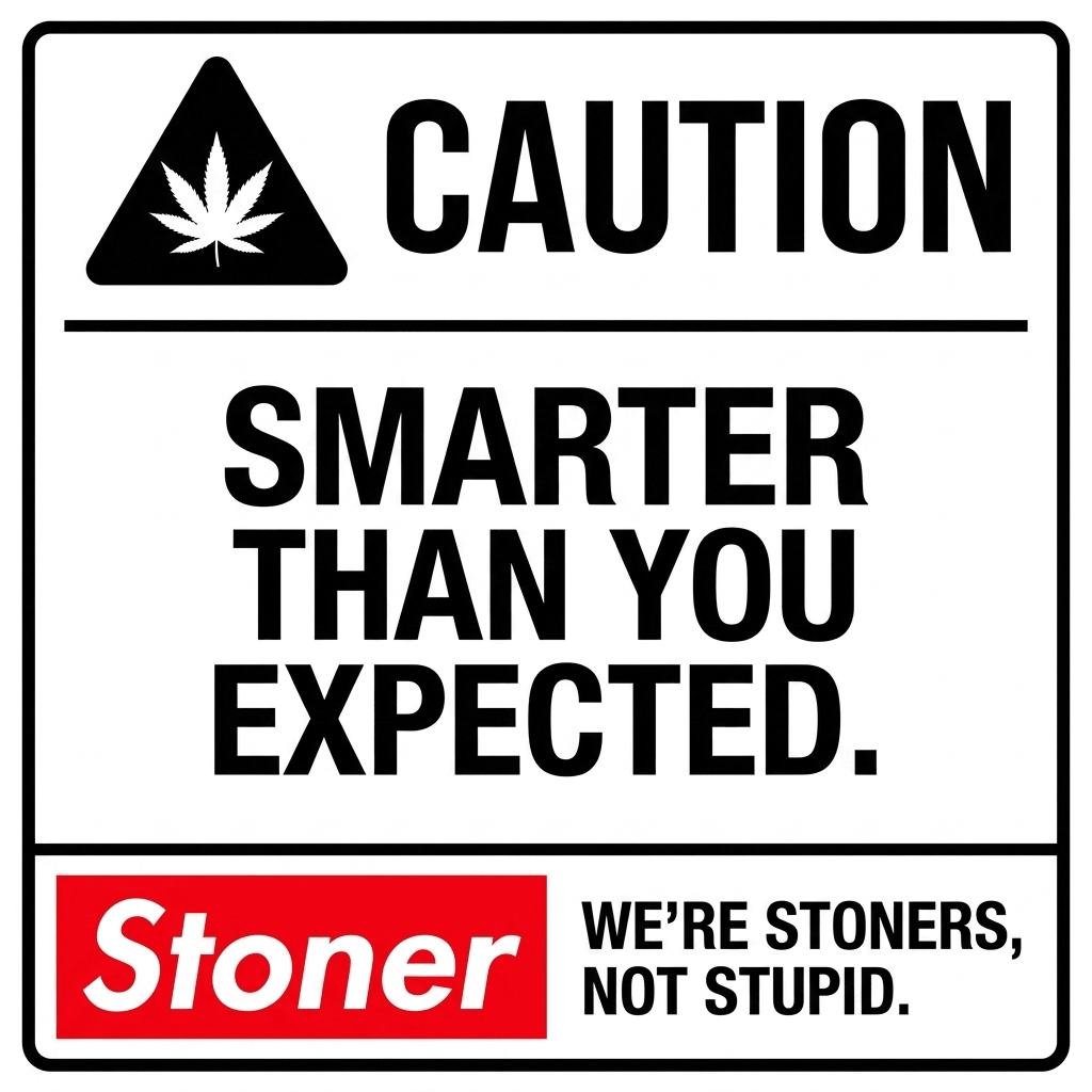Caution: Smarter Than You Expected T-Shirt (White) by StonerUSA.com | Premium Shirt from California cannabis lifestyle brand | Stoner Water & Apparel
