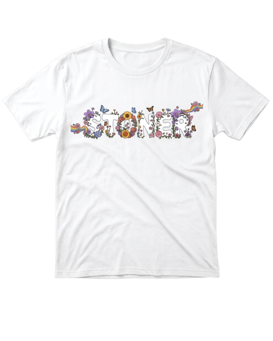 Floral Logo T-Shirt (White) by StonerUSA.com | Premium Shirt from California cannabis lifestyle brand | Stoner Water & Apparel