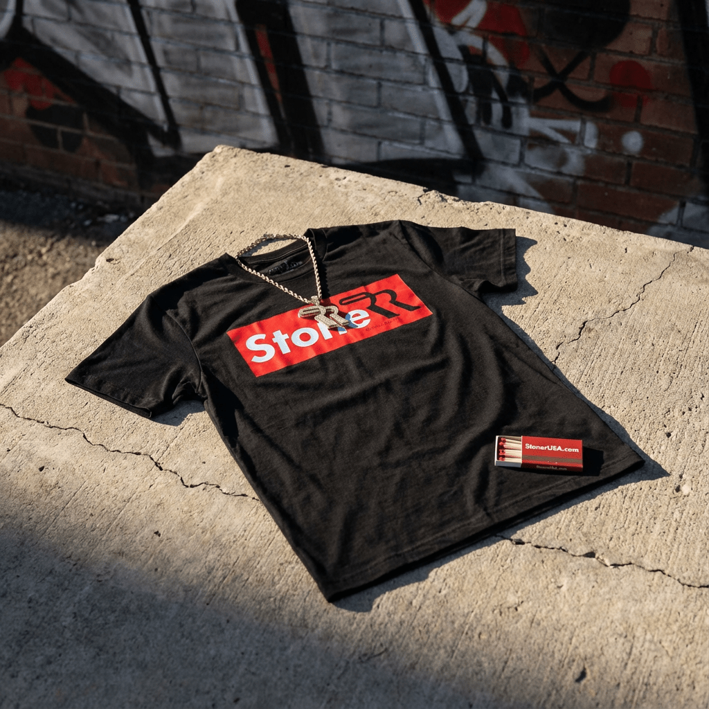 Richie Rich x Stoner OG Collab T-Shirt – Limited Edition (Black) by StonerUSA.com | Premium Shirt from California cannabis lifestyle brand | Stoner Water & Apparel