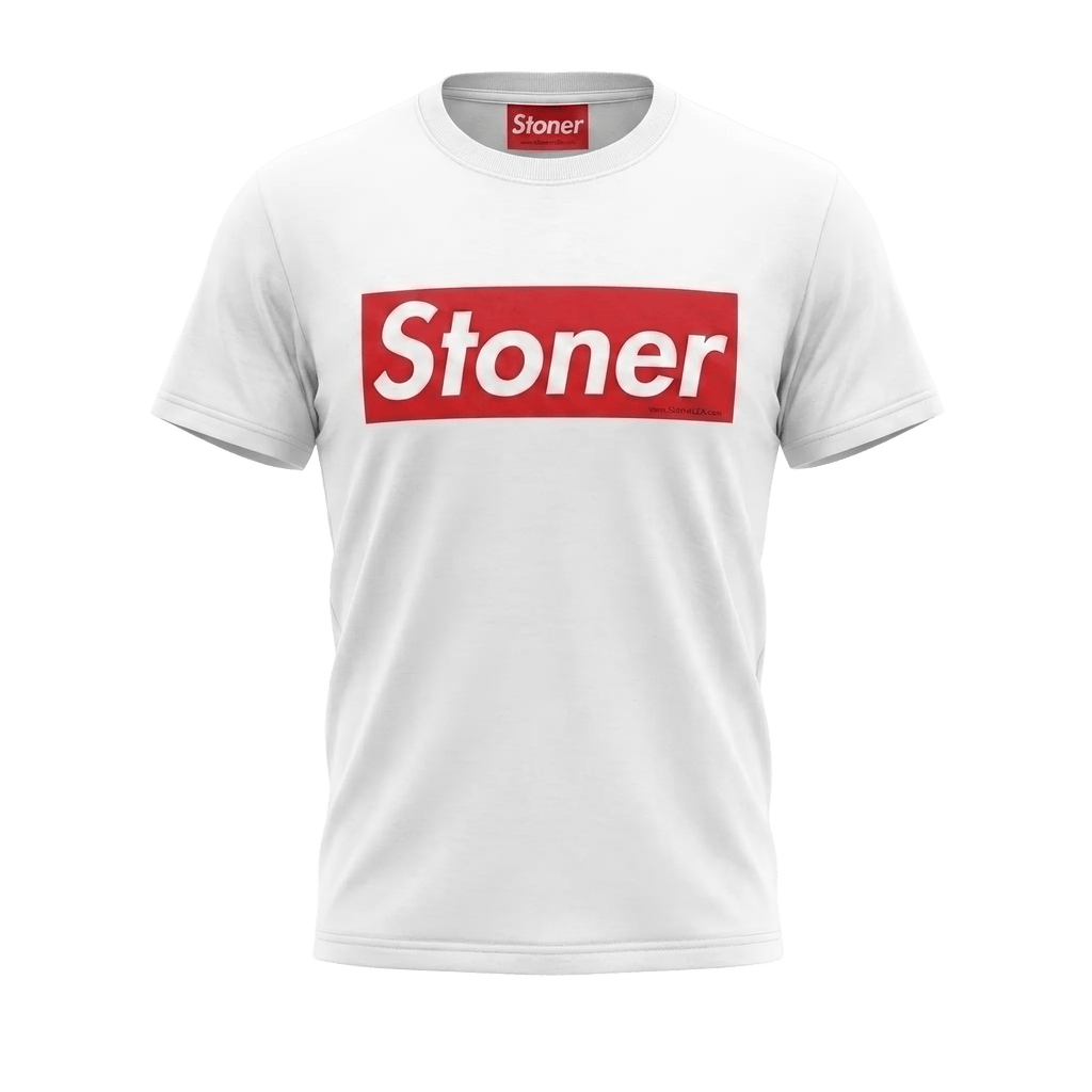 STONER OG Red Box Logo T-Shirt by StonerUSA.com | Premium Shirt from California cannabis lifestyle brand | Stoner Water & Apparel