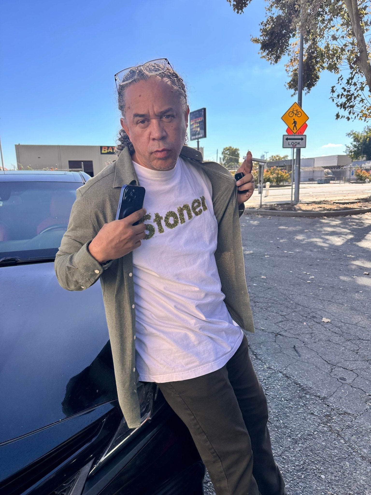 Stoner Ready To Roll Logo White Tshirt by StonerUSA.com | Premium Shirt from California cannabis lifestyle brand | Stoner Water & Apparel